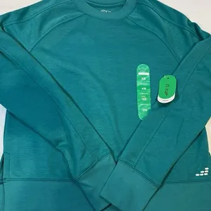 BCG Women's Relaxed Fit Crew Neck Stretch Pullover Teal Raglan Sleeve XS thumbnail 1
