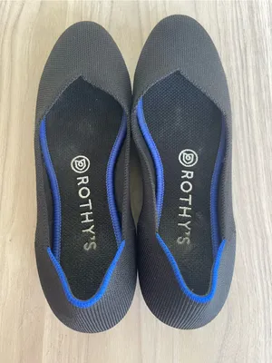 Rothy's Black Flats with Blue Trim thumbnail 3