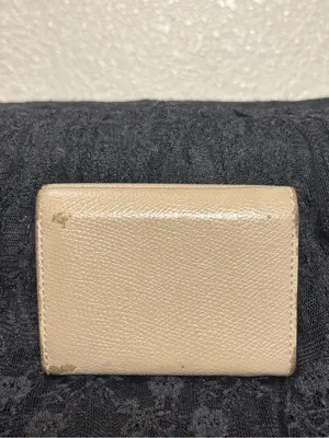 Fendi Tortora Gray Leather F Is Fendi Micro Trifold Wallet Chain Card Case Italy thumbnail 4