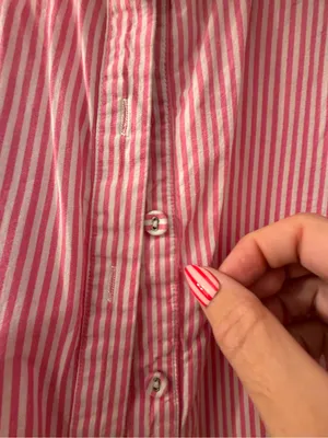 Princess Polly Pink & White Striped Button-Down Shirt thumbnail 3