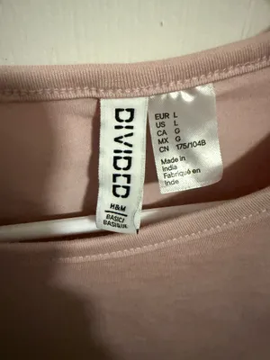 H&M Divided Basic Blush Pink Cropped T-Shirt | Size Large thumbnail 3