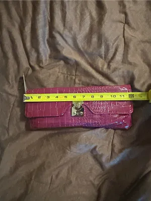 Bellini Patent Croc-Embossed Convertible Clutch in Fuchsia thumbnail 5