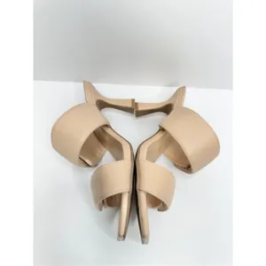 Open Edit Sandals‎ Size 6 Qarly Heeled Tan Open Square Toe Slip On Heels thumbnail 6
