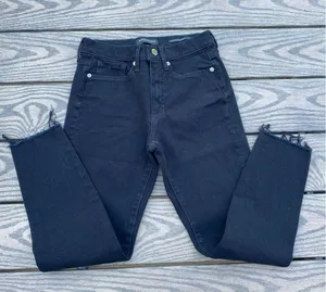 Banana Republic High Rise Black Skinny Jeans Size 25 Short Raw Hem 0 thumbnail 2