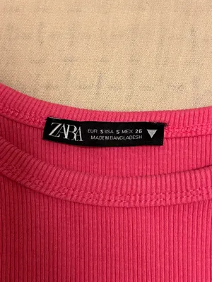 Pink Tank ZARA Ribbed Light Top thumbnail 5