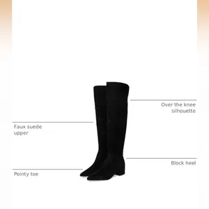 NEW Marc Fisher Women's LTD Lottie Over The Knee Black Suede Dress Boots‎ 5.5 thumbnail 4