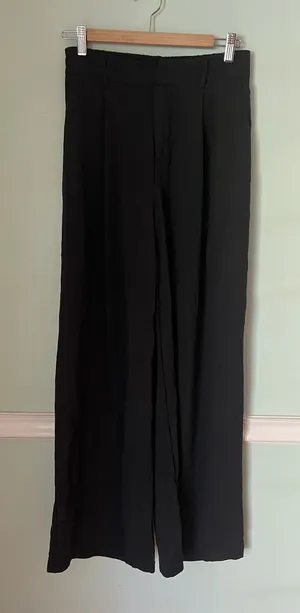 COMMENSE pants size Medium Solid Wide Leg Pants Black career comfort thumbnail 1