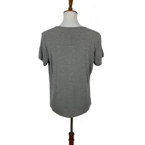 Latuza Pajama Top Medium Gray Short Sleeve Soft‎ Lounge Sleepwear Basic thumbnail 3