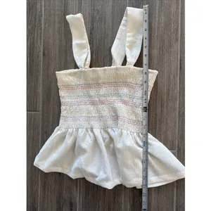 Madewell Tank top Scrunch Blouse Ivory Size M Boho thumbnail 4
