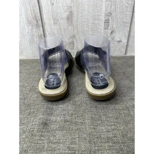 Womens Black Slide On Sandals Size 7 With Flower Rhinestone Detail Open Toe thumbnail 3