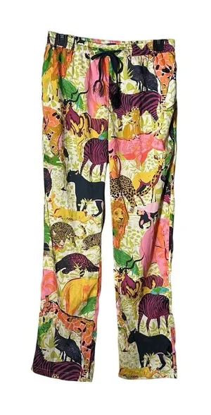 J Crew Pants Size 2 Drapey Wide Leg Ratti Safari‎ Printed Soft Tropical #QR6-5 thumbnail 1