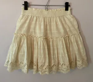 Misa Los Angeles Cream Ivory Lace Tiered Mini Skirt Fairy Whimsy Women's Small thumbnail 1