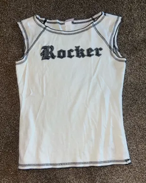 Rocker Graphic White Tank Top Size M thumbnail 1
