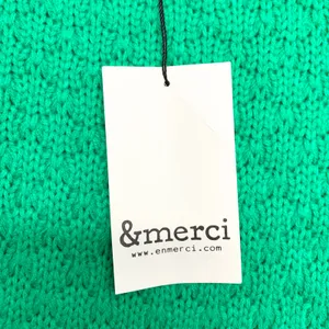 &merci Pointelle‎ Knit Crewneck Sweater Womens Size M Green MSW10084 Chunky thumbnail 3