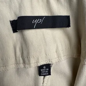Up! Pants Womens Beige Wide Leg Stretch Pants Size 6 Made‎ in Canada thumbnail 4
