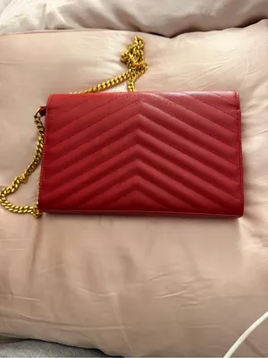 Saint Laurent Cassandra Envelope Chain Wallet - Lambskin Leather thumbnail 4