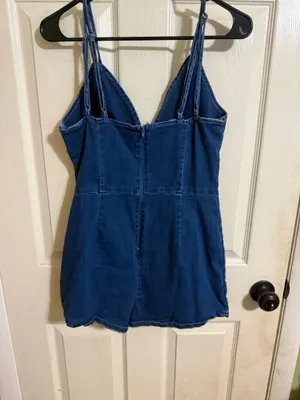 windsor denim romper dress  thumbnail 2
