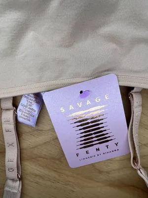 Savage X Fenty Beige Seamless Bralette, Panty Set NWT thumbnail 4