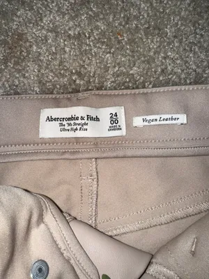 Abercrombie Beige Leather Pants thumbnail 4