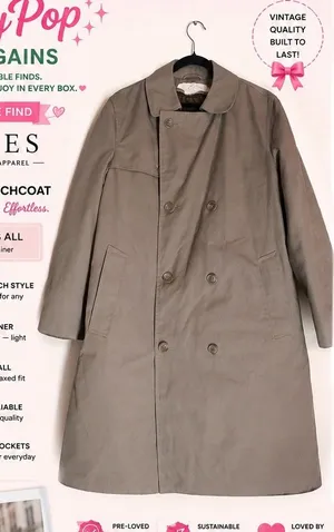 Vintage Rodes Professional Apparel Trench Coat Tan Double Breasted Thinsulate OS thumbnail 1