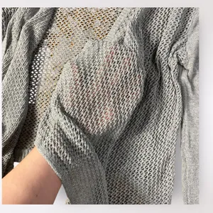 Abercrombie & Fitch Cable Knit Beachy Cover Up Sweater Womens‎ Size M/L Gray thumbnail 9