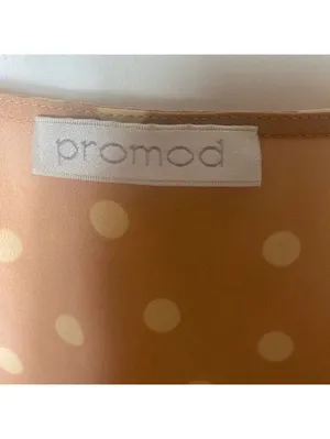 Promod Polka Dot A-Line Dress US 2 UK 6 Beige Pink Cowl Neck Sleeveless thumbnail 3