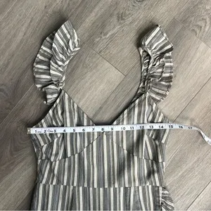 Altar'd State Green Striped Ruffle Sleeveless Mini Dress, Size M thumbnail 9