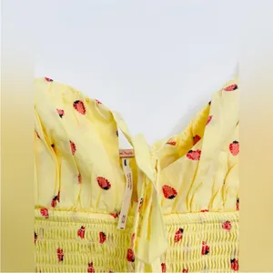 NWOT Free People Strawberry Yellow Midi Maxi Lavender Daze Dress Size Medium thumbnail 9