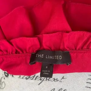 The Limited Red Ruffle One-Shoulder‎ Blouse thumbnail 3