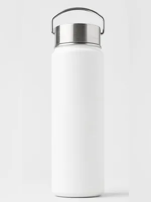 ALO Yoga White Aluminum Water Bottle with Carry Handle NWT 24oz thumbnail 2