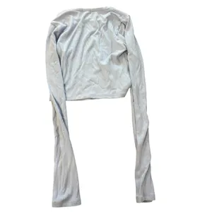 Garage Long Sleeve‎ Size XS Crop Top Light Blue Ribbed Casual thumbnail 2