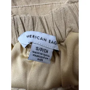 American Eagle Women Linen Blend Paperbag Wide Leg Lined Belted Pants Women S thumbnail 5
