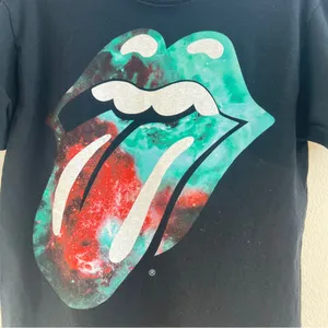 Rolling Stones Galaxy Logo Off The Shoulder Tee Black Size M thumbnail 2