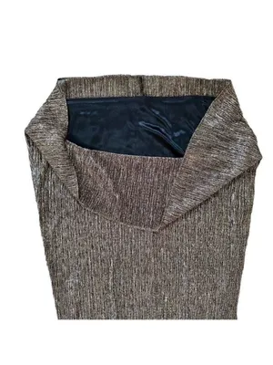 Laundry by Shelli Segal Metalli Gold Shimmer & Black Satin Bow Halter Mini DSz 6 thumbnail 11