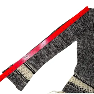 Folk Mohair‎ Blend Fringe Sweater L Boho Lace Up Knit Large Earthy Tribal Boho thumbnail 7
