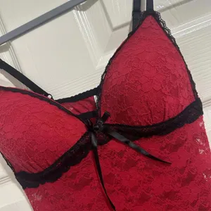 Gilligan & O’Malley Red & Black Lace Lingerie Slip Dress Nightie S Small thumbnail 7