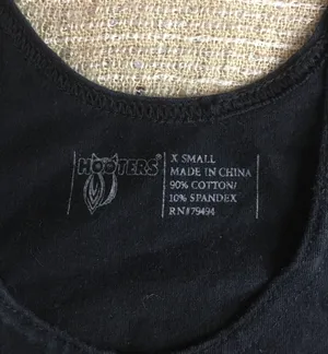 Hooters Girl Worn Uniform Tank From Fort Worth Texas Size XSmall Black thumbnail 6