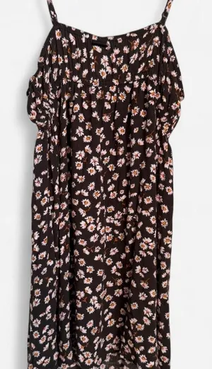 Billabong Black Floral Midi Dress Orange White Daisy thumbnail 1