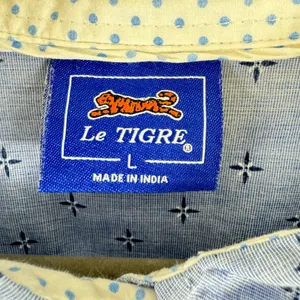 Le‎ Tigre Blue Patterned Collared Long Sleeve Cotton Button Up Size L Size L thumbnail 5