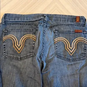 7 For All Mankind Kate Straight Leg Jeans Size 28 Embroidered Pockets thumbnail 6