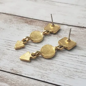 Vintage Earrings for Pierced Ears Mauve Shapes Dangle thumbnail 4