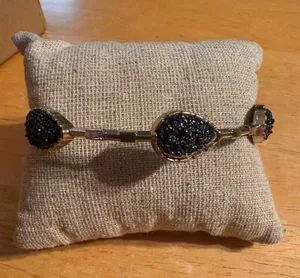 Gold Tone Faux Druzy Bangle Bracelet thumbnail 1
