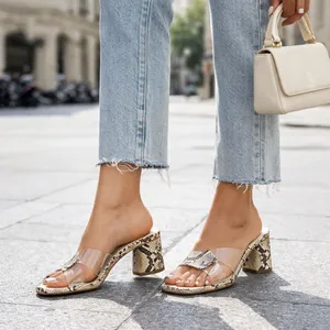 Zara Women's Snakeskin Mules - Black and Cream Sz 41/10.5 thumbnail 1