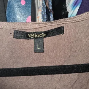 Black Brown Sleeveless Knit Top with Rhinestone Embellishments – Size L thumbnail 3