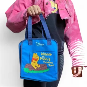 Disney Winnie The Poohs Thinking Spot Blue Tote Bag Purse For Books, Toys etc Measurement in pics thumbnail 2