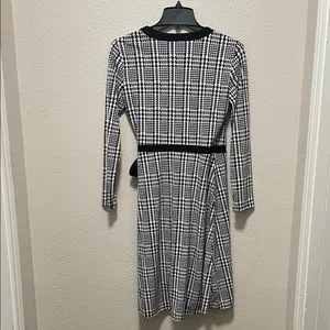 Tommy Hilfiger Black and White Plaid Long Sleeve Dress thumbnail 5