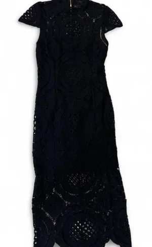 Romeo & Juliet Couture Black Crochet Maxi Dress thumbnail 1