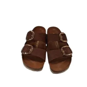 Birkenstock Arizona Big Buckle Sandals EU 38 US 7-7.5 Brown Leather Gold slide thumbnail 10