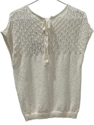 Blu Pepper Eyelet Yolk Short Sleeve Sweater Size Medium thumbnail 8