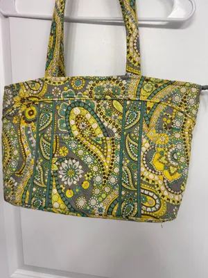 Vera Bradley Miller Bag Lemon Parfait Large Quilted Travel Tote Retired thumbnail 4